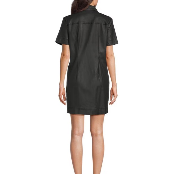 KUT Tatiana Coated Denim Point Collar Short Sleeve - Picture 7 of 7